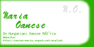 maria oancse business card